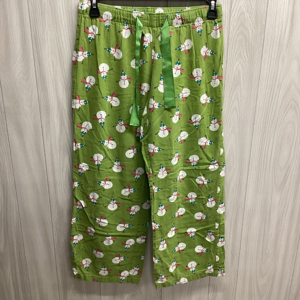 Old Navy Intimates Women's (Size M) Flannel Pajama Pants Snowman Drawstring